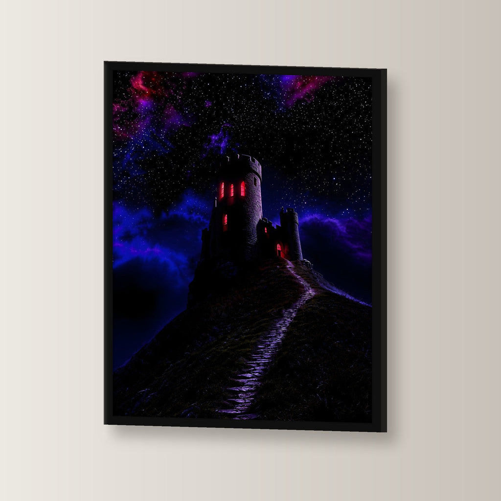 Natur Poster gerahmt im schwarzen Holzrahmen, leicht gedreht an der Wand fotografiert