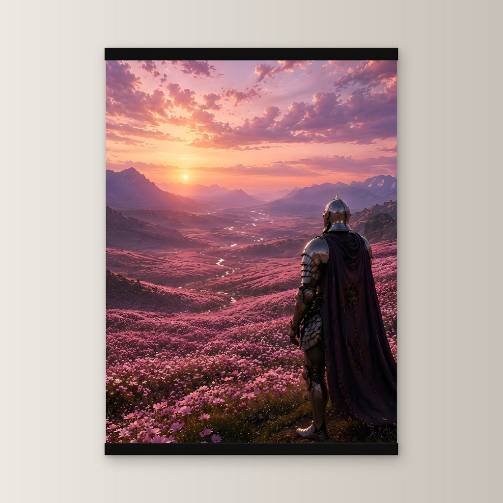 Das Purpurtal als Poster mit schwarzer Holzleiste, gerade von vorn an heller Wand