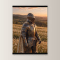 Der Ritter der Blumenwiesen als Poster mit schwarzer Holzleiste, gerade von vorn an heller Wand