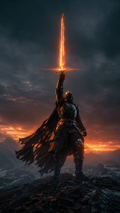 Knight of the Last Hour — Gerahmtes Premium-Poster