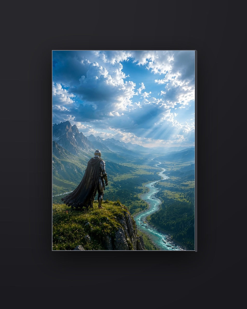 Acrylglas-Wandbild mit eigenem Motiv an dunkler Wand