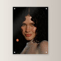 Glamour Acrylglasbild auf Acrylglas mit Edelstahl-Abstandshaltern, gerade von vorn an heller Wand